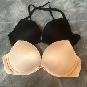 Like New TWO VS Victoria’s Secret 32D Body by Victoria convertible push-up bras